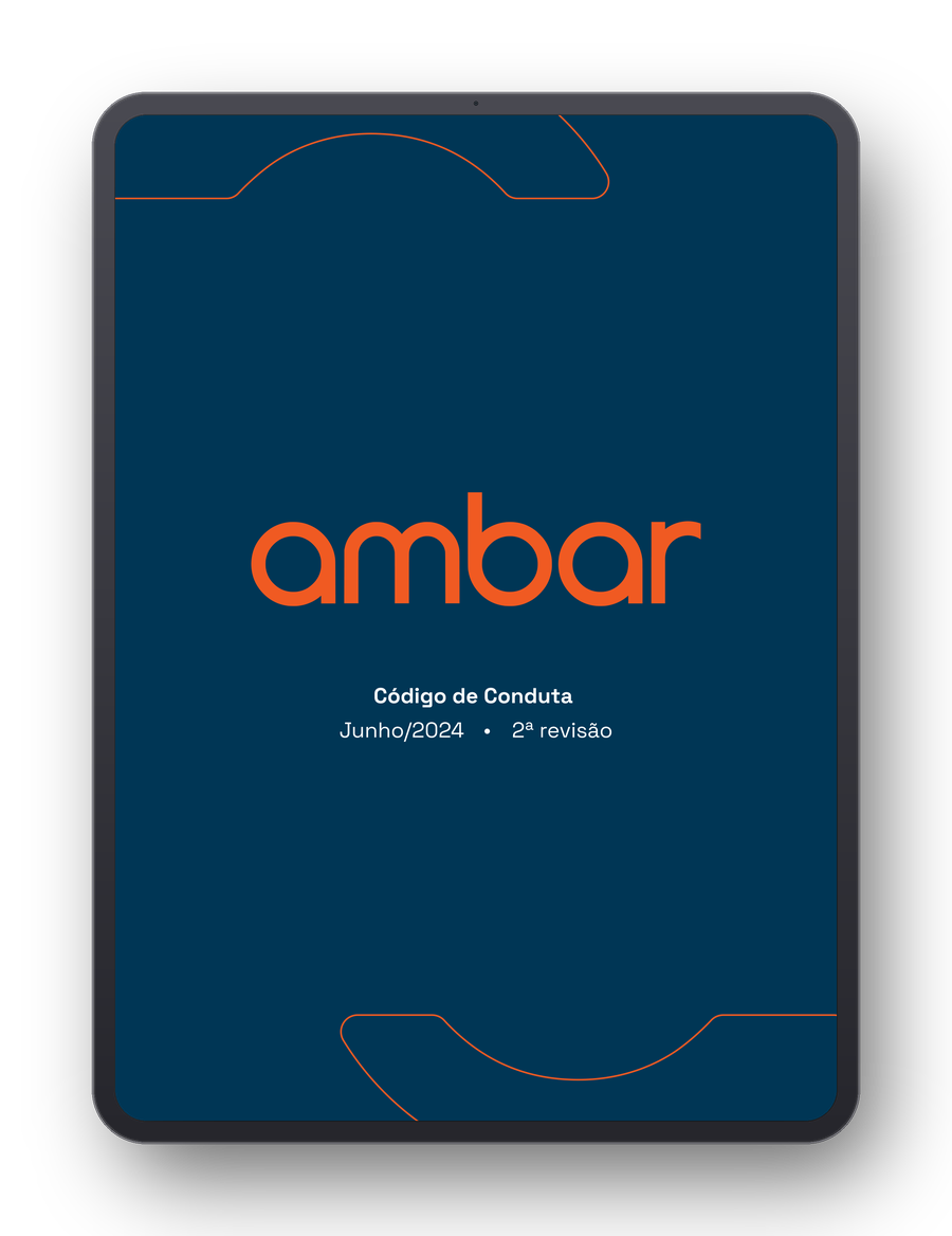 Código de Conduta Ambar em um iPad